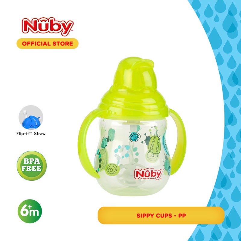 Nuby Flip It  with Straw - botol minum bayi