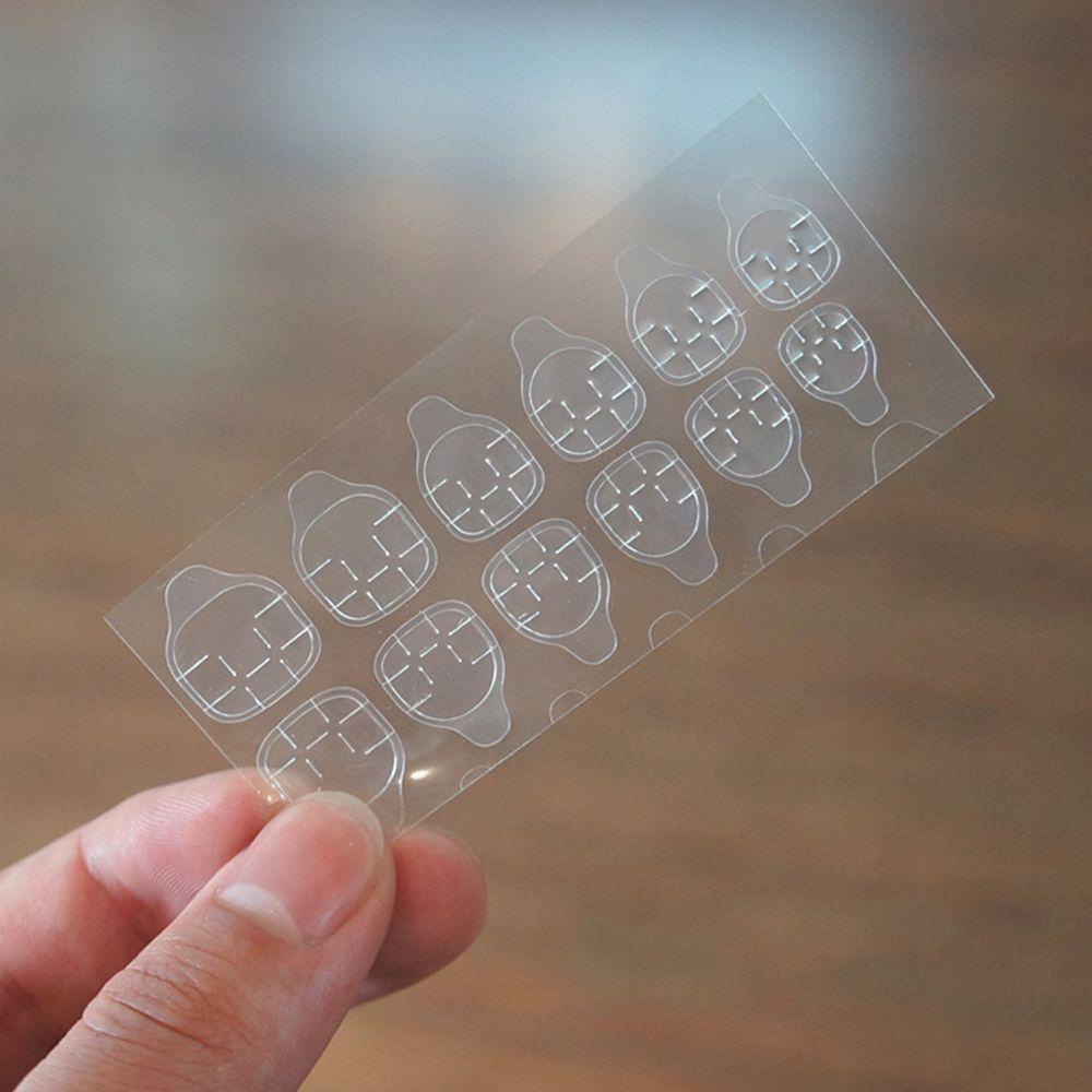 Mxbeauty 10 Lembar / Lot Stiker Kuku Palsu Transparan Dua Sisi Untuk Nail Art Wanita