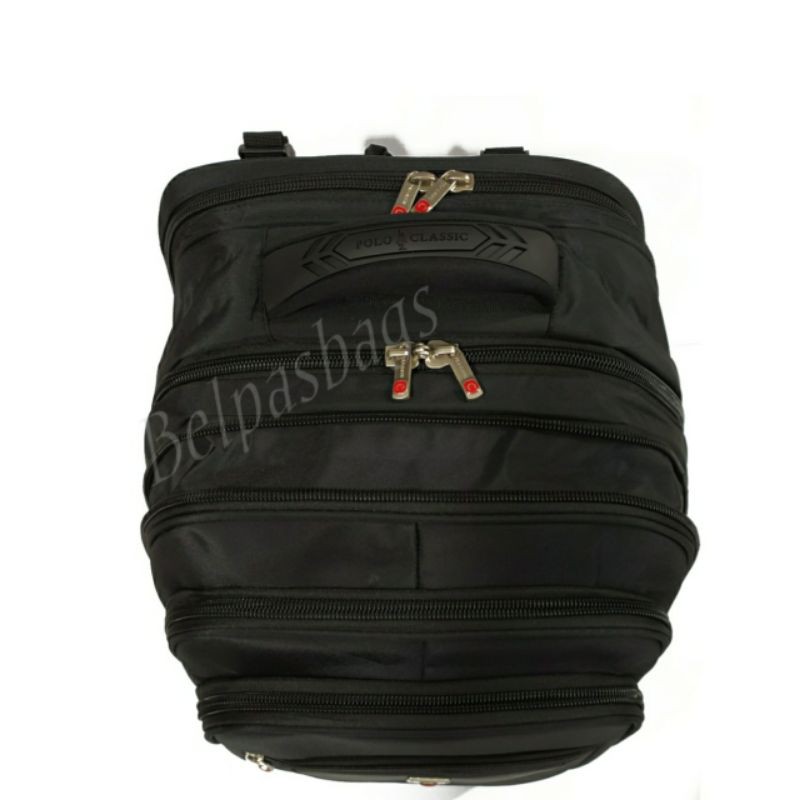Tas ransel  laptop backpack tas travel polo classic exspanding USB super jumbo 20 &quot; inchi  9065