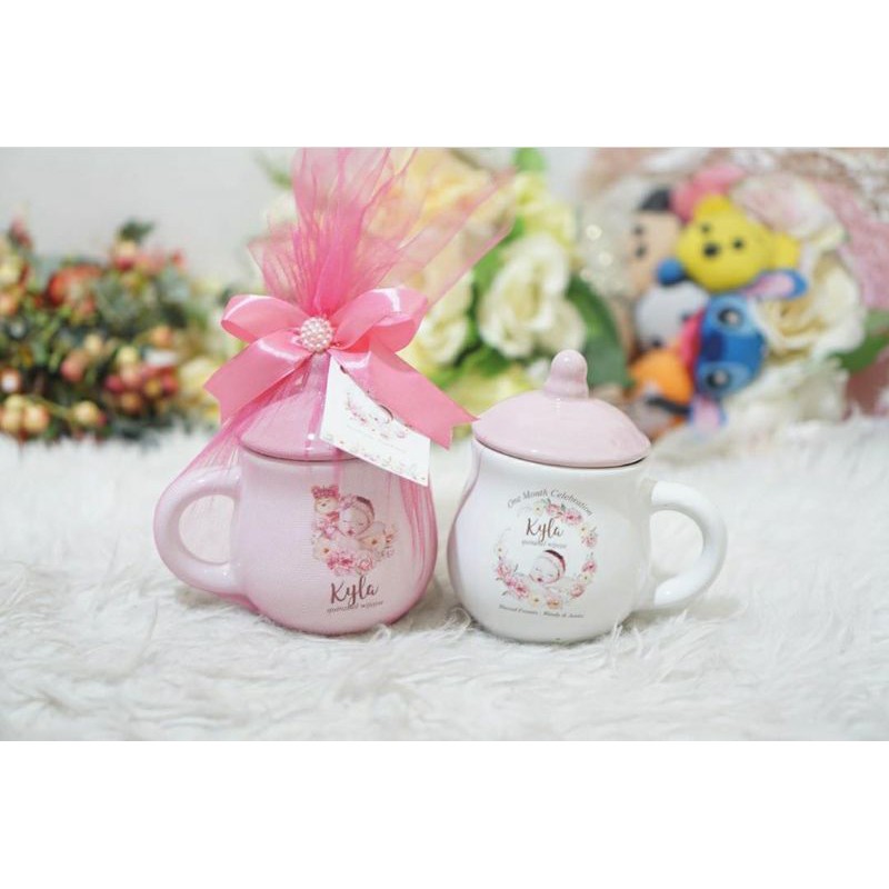 Mug Dot/souvenir anak/lunch box/souvenir keramik/mug custom/souvenir surabaya/baby hampers