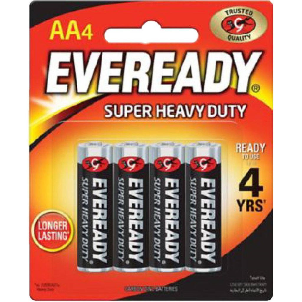 Baterai Eveready Super Heavy Duty AA4 - Hitam