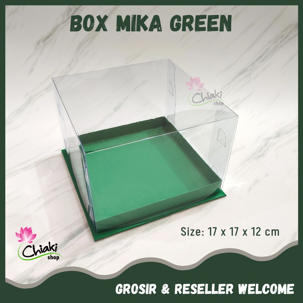 

Box Mika ALAS GREEN 17 x 17 x 12 Cupcake isi 4 Cake Pudding Tart Dus HIJAU Karton Doos Kotak Chiaki