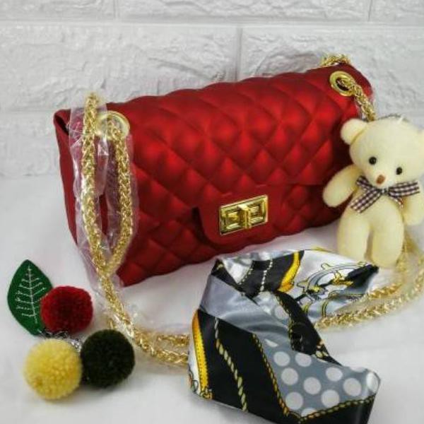 HEMAT lk564 Tas jelly matte Ch classic maxi 8879 size HEMAT lk564 Tas jelly matte Ch classic maxi 8879 size