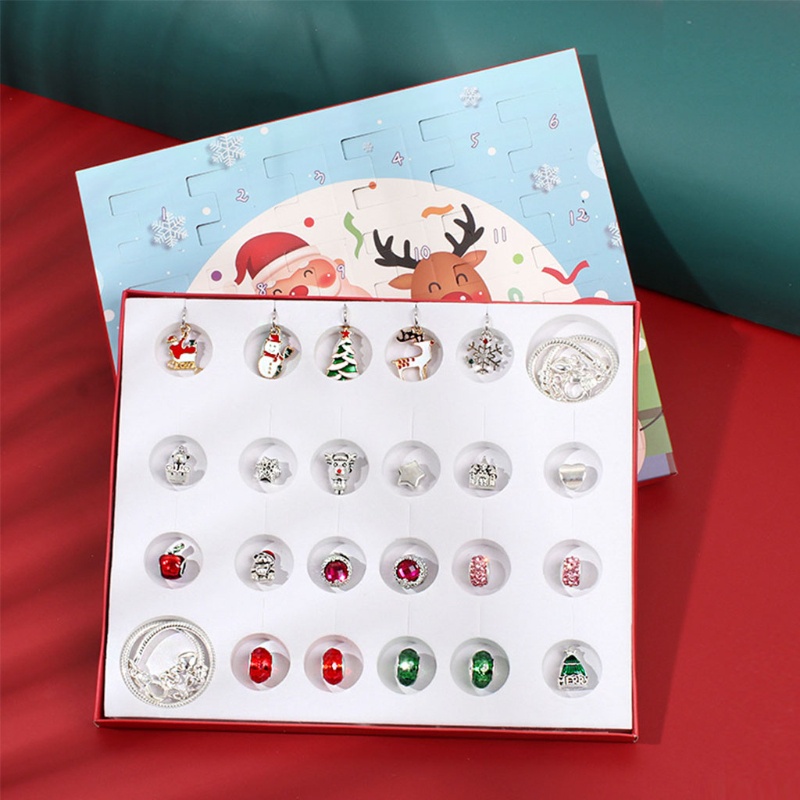 24pcs / Set Kotak Kejutan Natal Untuk Membuat Perhiasan Gelang DIY