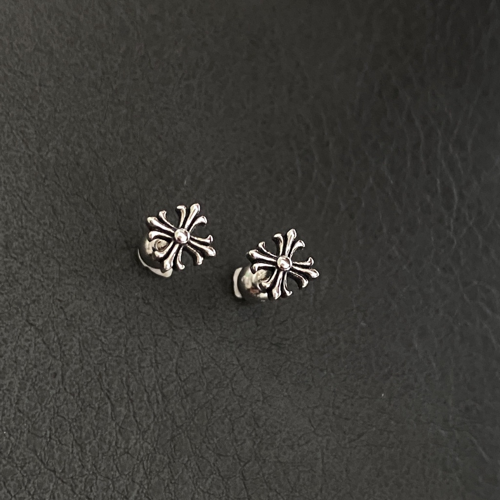 Anting Stud Desain Bintang Salib Bahan Sterling Silver Gaya Vintage Untuk Wanita