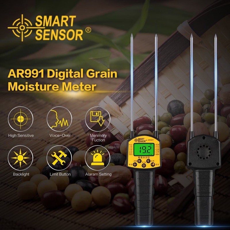 Digital Grain Moisture Meter Pengukur Kadar Air Biji Bijian AR991 Alat