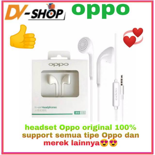 Headset Oppo Original 100% - Headset Oppo F9 F7 F5 F3 F3plus F1plus F1s A71 A83 A37 A7 A3s