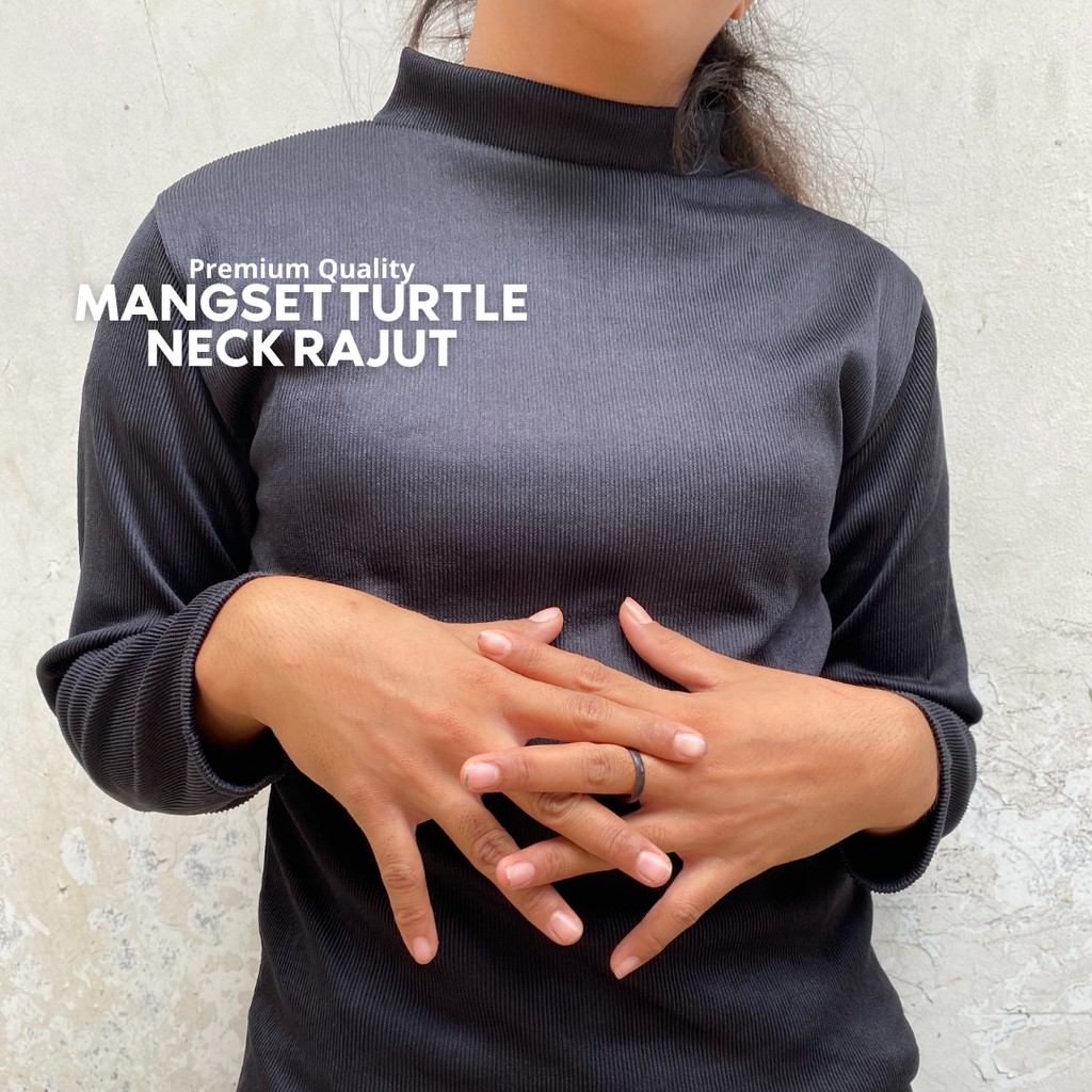 MANSET TURTLE NECK RAJUT POLOS WANITA / MANSET MUSLIMAH-NON MUSLIMAH / MANSET POLOS