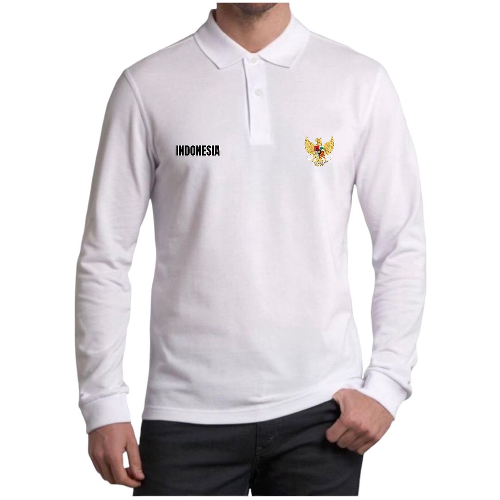 Kaospolos - Kaos kerah pria lengan panjang | kaos polo shirt distro logo Garuda Indonesia