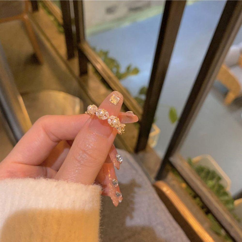 Mxbeauty Wanita Cincin Fashion Minimalis Pernikahan Berongga Persegi Zirkon Gadis Jari Telunjuk Ring