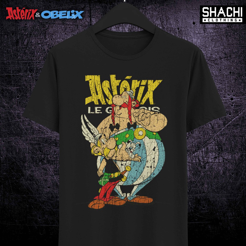 T Shirt Kaos Komik Jadul ASTERIX & OBELIX 01 - Premium Black NSA