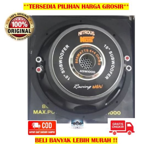 ADS Speaker 10 Inch Daya 800 Watt ASW-1000 SubWoofer Double Coil
