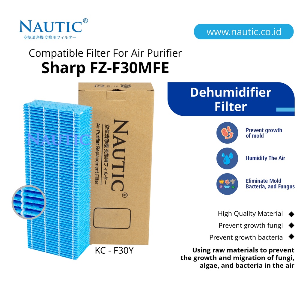 NAUTIC - Humidifying Filter for Sharp Air Purifier KC-F30Y / FZ-F30MFE