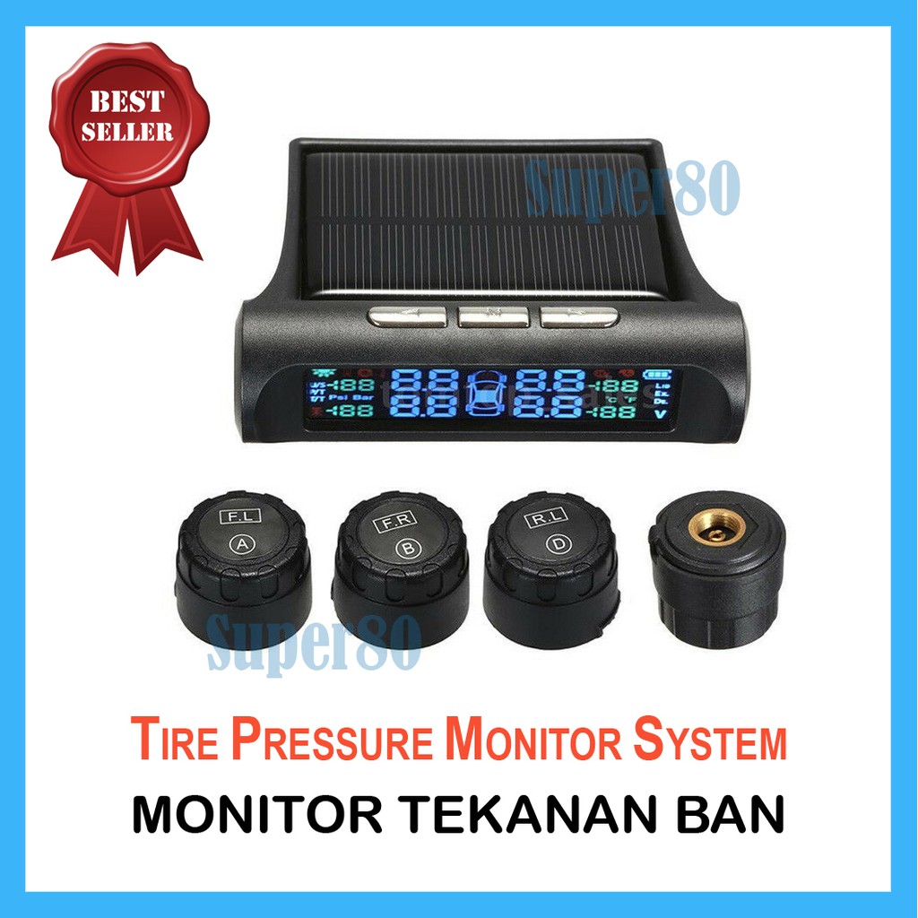 Monitor Tekanan Angin Udara Ban Mobil Digital Wireless Tire Pressure System TPMS