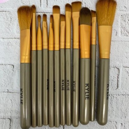 [COD] 12pcs Kylie USA Kuas Make Up Brush Set Lengkap + Kaleng l Bulu Lembut Tahan Lama Gagang Kokoh