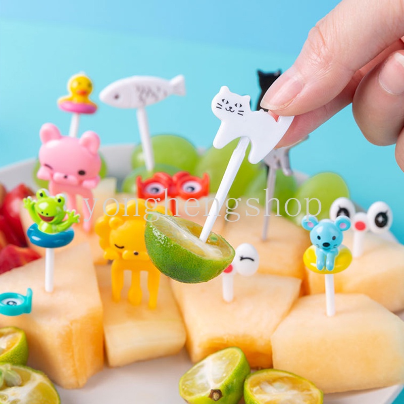 1 Set Garpu Buah / Dessert Mini Desain Kartun Hewan Untuk Perlengkapan Pesta Anak