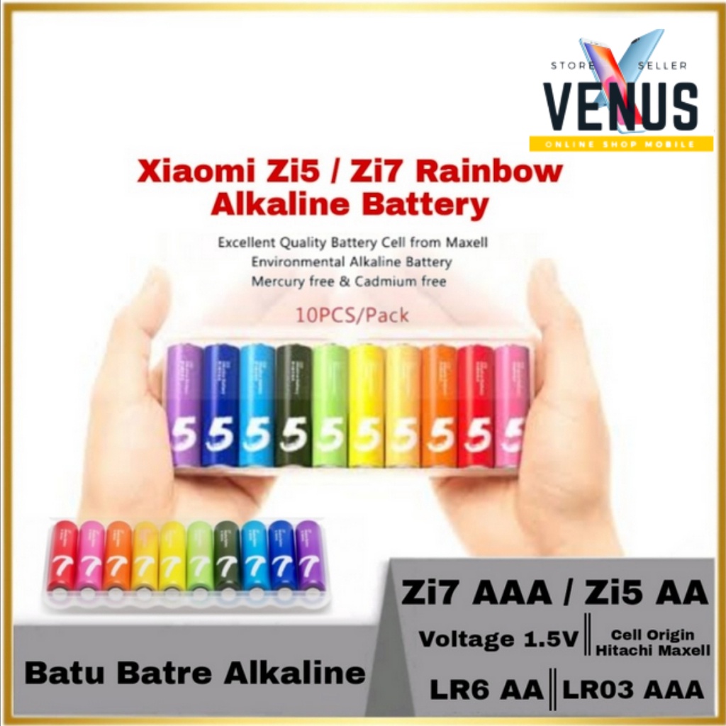 Mi Rainbow Battery Zi5 AA / Zi7 AAA 1.5V 10Pcs - Batre Alkaline