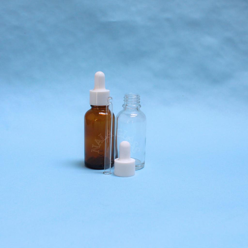 BOTOL PIPET 30ML KACA TEBAL /BOTOL SERUM 30ML RING PUTIH SMOOTH