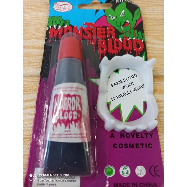 mainan set darah gigi taring prank