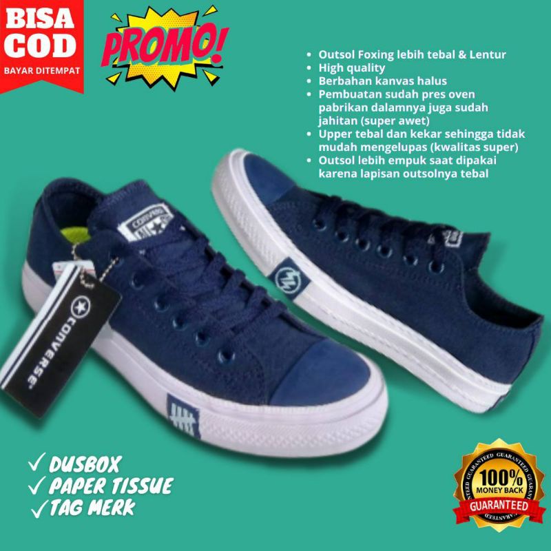 Sepatu Converse All Star Pria Wanita Spatu Alstar Chuck Taylor Cowok Cewek Biru Navy Premium Murah