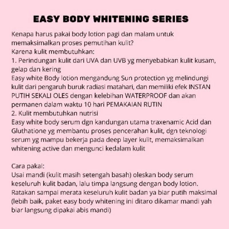 MS Glow Easy White Body Series