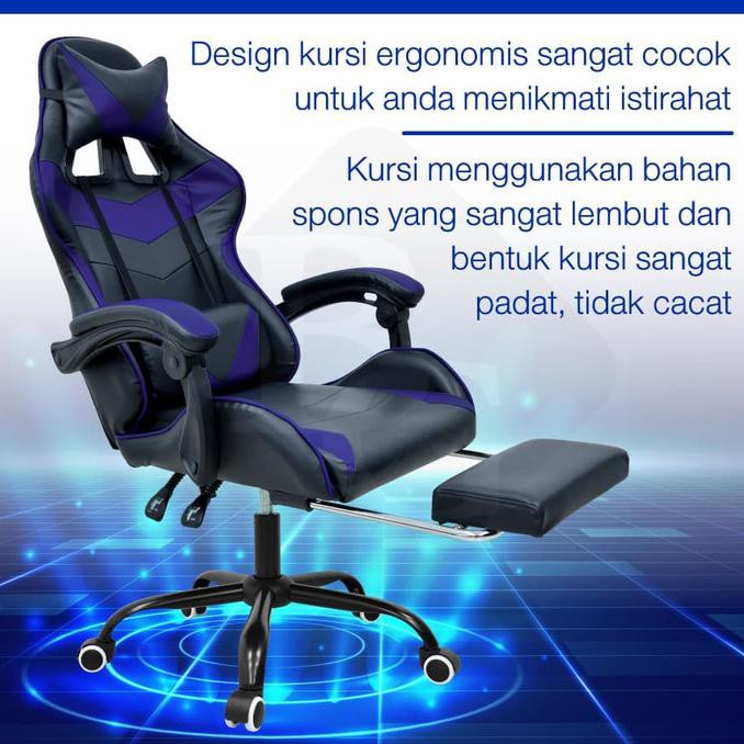 Bg Sport Gaming Chair E-02B ( White ) - Kursi Gaming