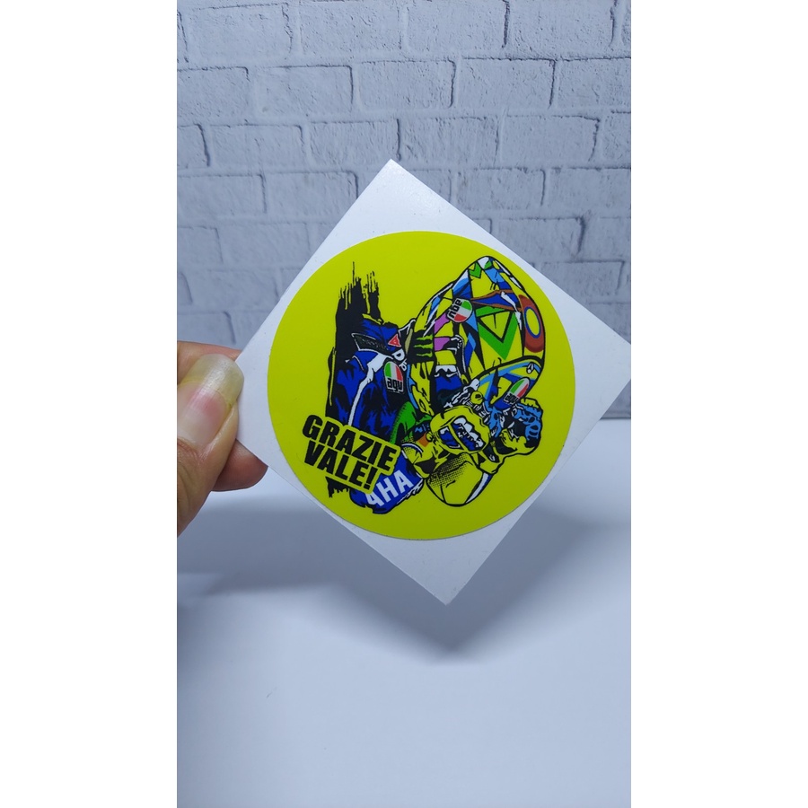 sticker Rossi Stiker GRAZIE VALE LINGKARAN