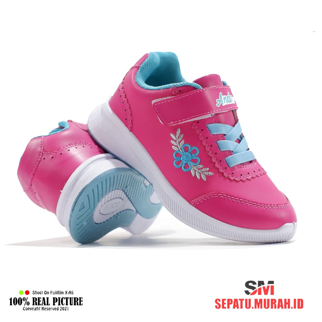 Sepatu anak perempuan tk velcro original ANDO BIRDY 29-32-3