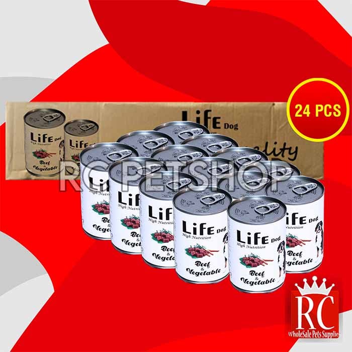 Life Dog Makanan Basah Anjing Wet Food Kaleng Dus Isi 24 PCS 375 GR