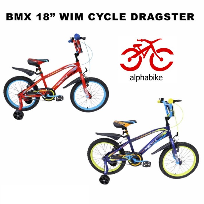 SEPEDA ANAK BMX 18 WIM INCH WIMCYCLE DRAGSTER