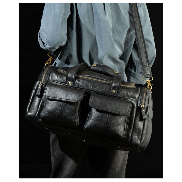 Travel bag kulit tas bagasi bepergian tas bandara kulit traveling bag tas travel  Tas duffel bahan k