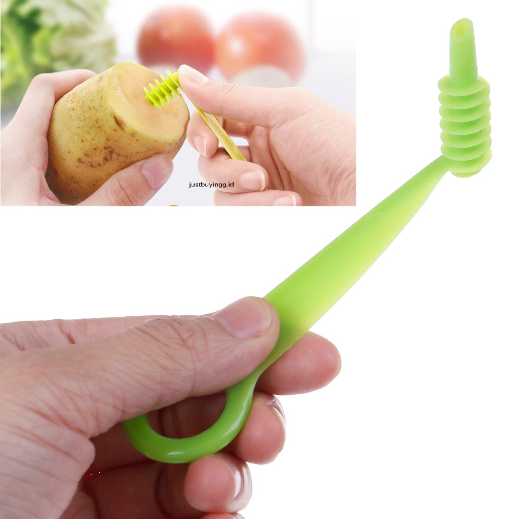 [justbuyingg.id] 1PC Potato Tower Spiral Manual Vegetable Screw Plastic Cutter  Rotate Slicer ID