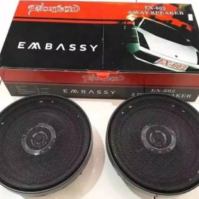 speaker coaxial pintu mobil 6" inch merek embassy