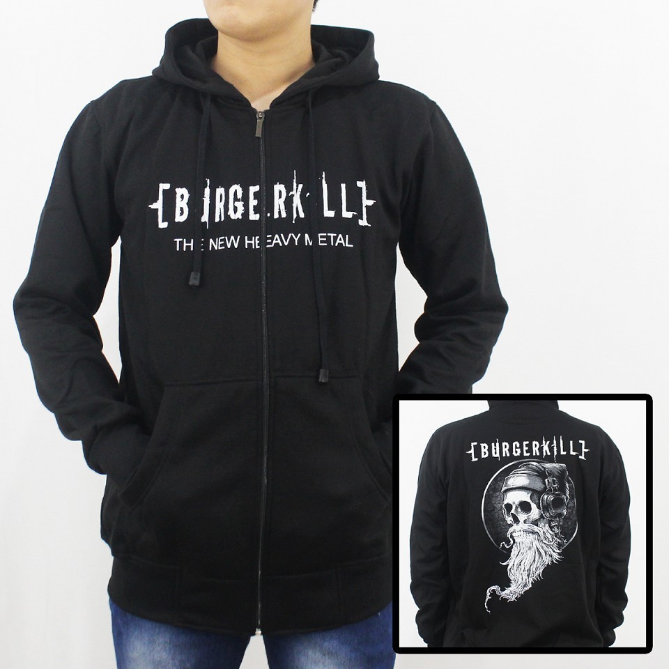 JAKET SWEATER BURGERKILL METAL UNISEX HITAM / JAKET HOODIE SWEATER BURGERKILL BEGUNDAL HITS