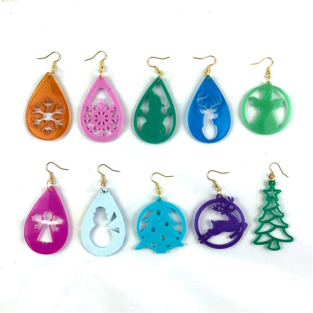 Solighter Anting Cetakan Resin DIY Membuat Perhiasan Alat Menjuntai Kristal Resin Silikon Cetakan