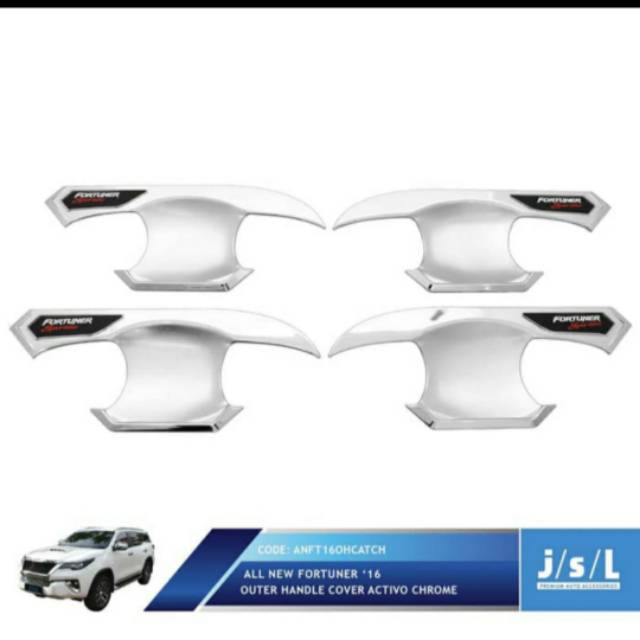 Outer mangkok mobil all new Fortuner model activo Hitam, Chrome, Carbon jsl