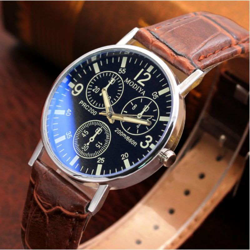 Jam tangan Pria / Jam tangan Kulit / Jam Tangan Fashion pria gaya Casual