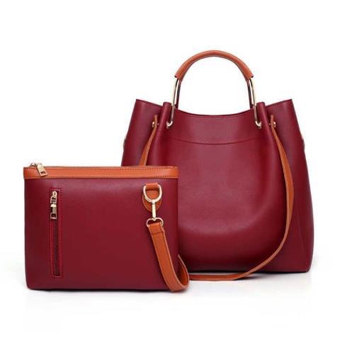 BJ67350 (2IN1) - BEIGE/PINK/REDWINE - TAS SALE HANDBAG TOTEBAG JINJING SLEMPANG IMPORT TAS WANITA FASHION IMPORT MODIS ELEGAN TERMURAH TERLARIS TERBARU BAGSTORE JAKARTA TAS BATAM ZCJ7350