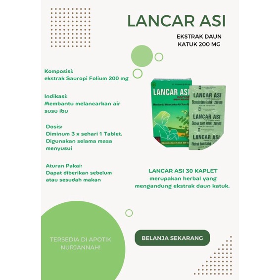 Lancar Asi ekstrak daun katuk