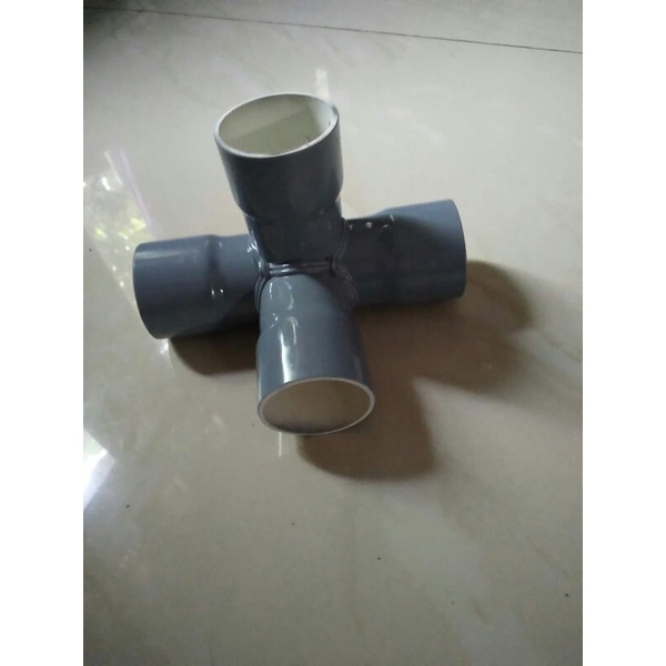 tee 4 way 1 1/2 inchi konektor pipa 4 arah sambungan pipa 4 arah fitting pvc elbow pvc 4 arah 1 1/2"