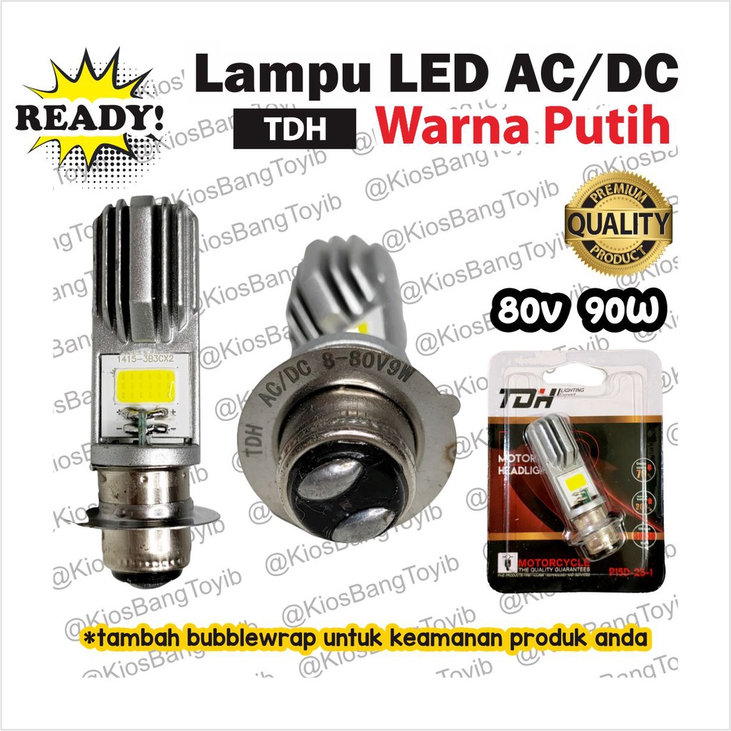 Bohlam Lampu Depan LED AC/DC Warna Putih Bebek Matic Universal (TDH)