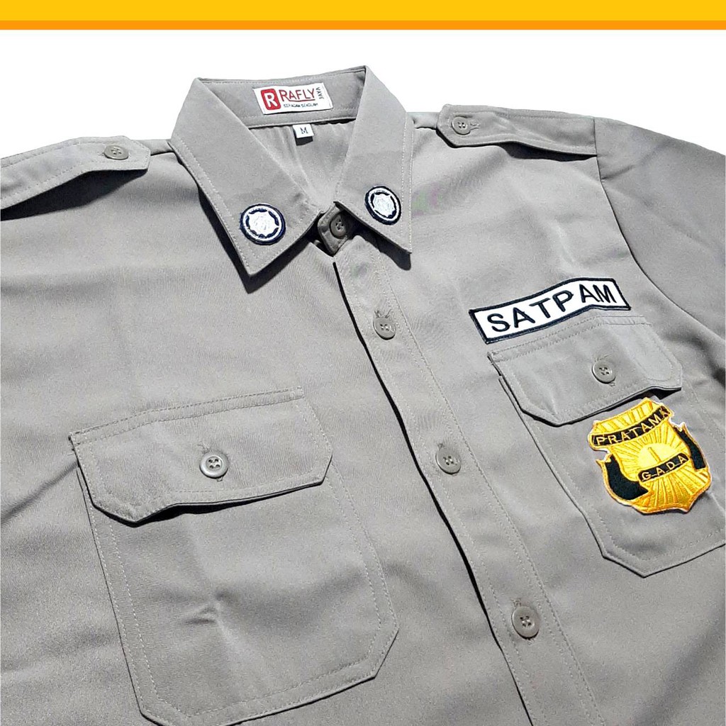 Baju Satpam Security PDH PDL SUS Warna Coklat Polisi - Seragam Satpam / Rafly Jaya