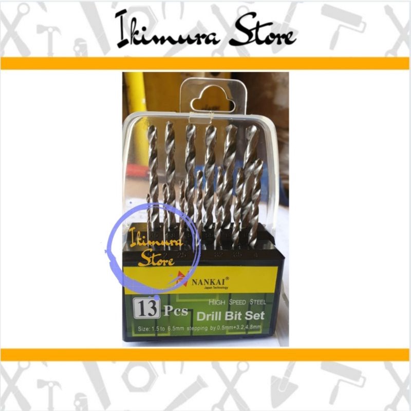 Mata Bor Besi HSS Set 13 pcs NANKAI Drill Bit Set