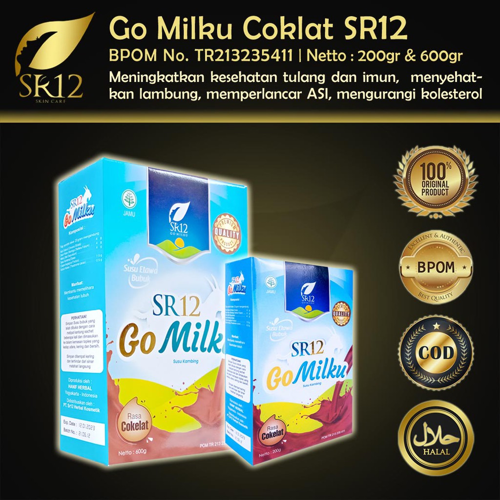 

GoMilku Coklat SR12 Susu Kambing Etawa Susu Go Milku Rasa Coklat SR 12