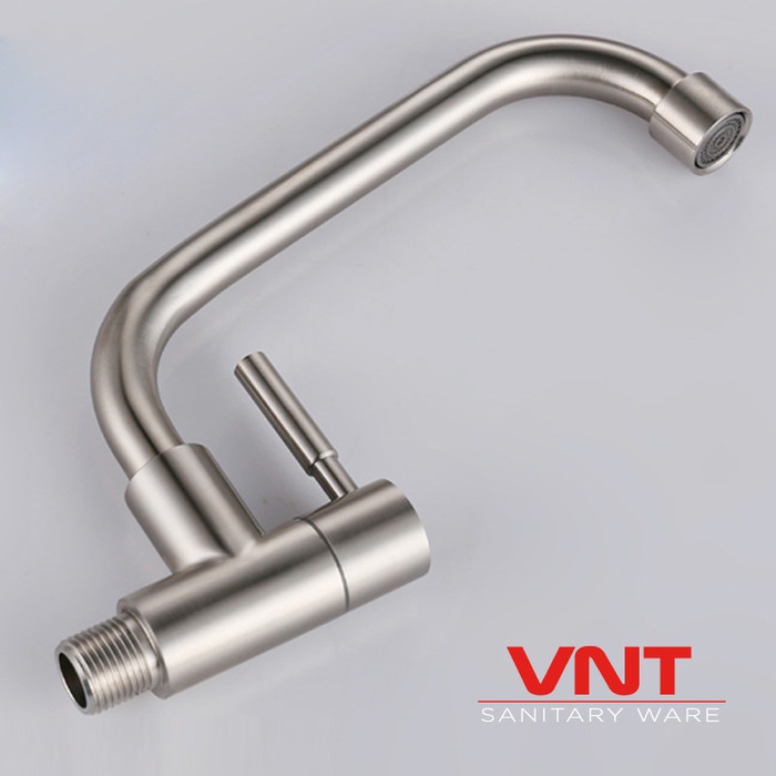 VNT Keran Cuci Piring Leher Bebek Stainless SUS304 Kran Air Sink Dapur Tembok