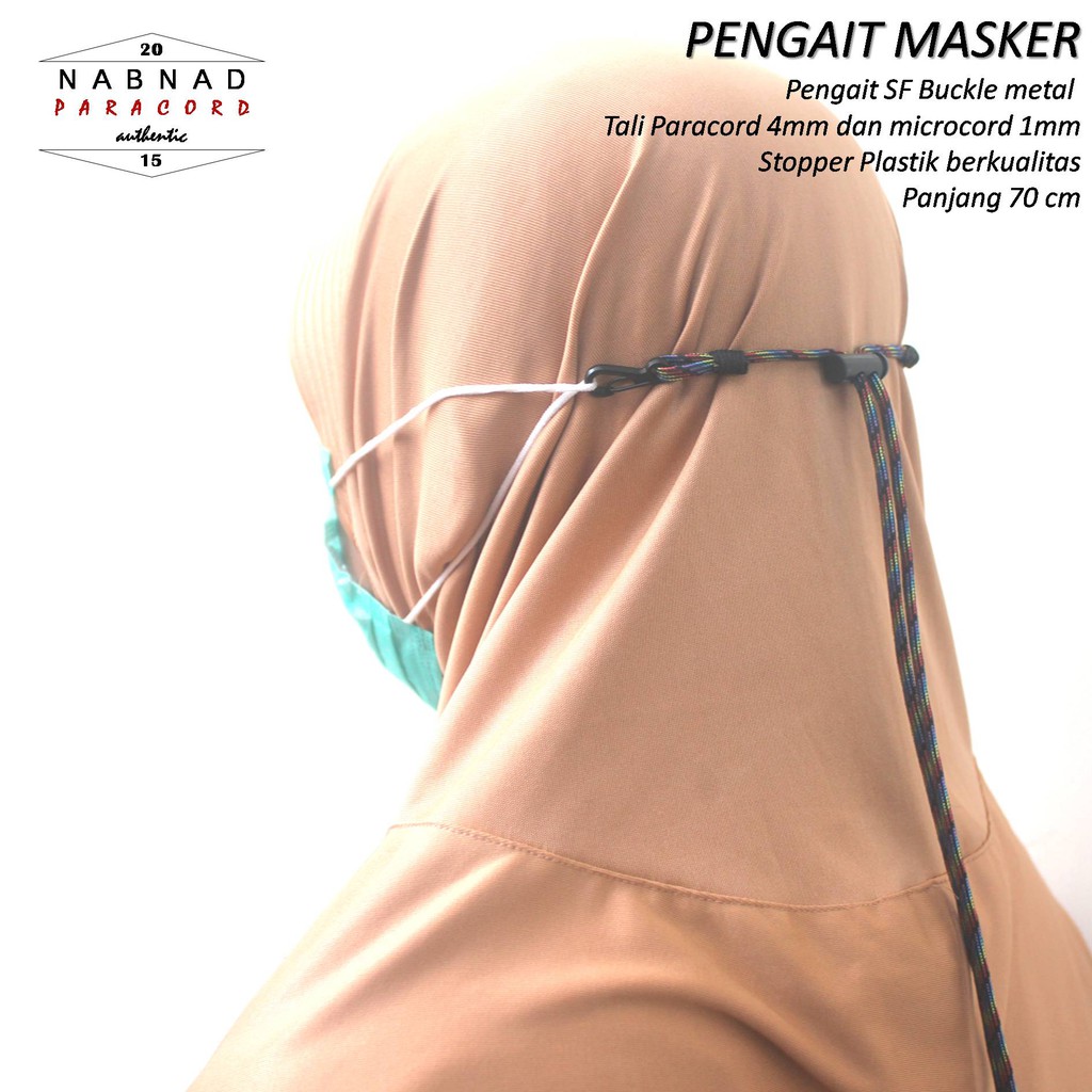 Thomgear Tali Masker Gantungan Masker Paracord Premium Tali Hijab Tali Pengait Masker Masker