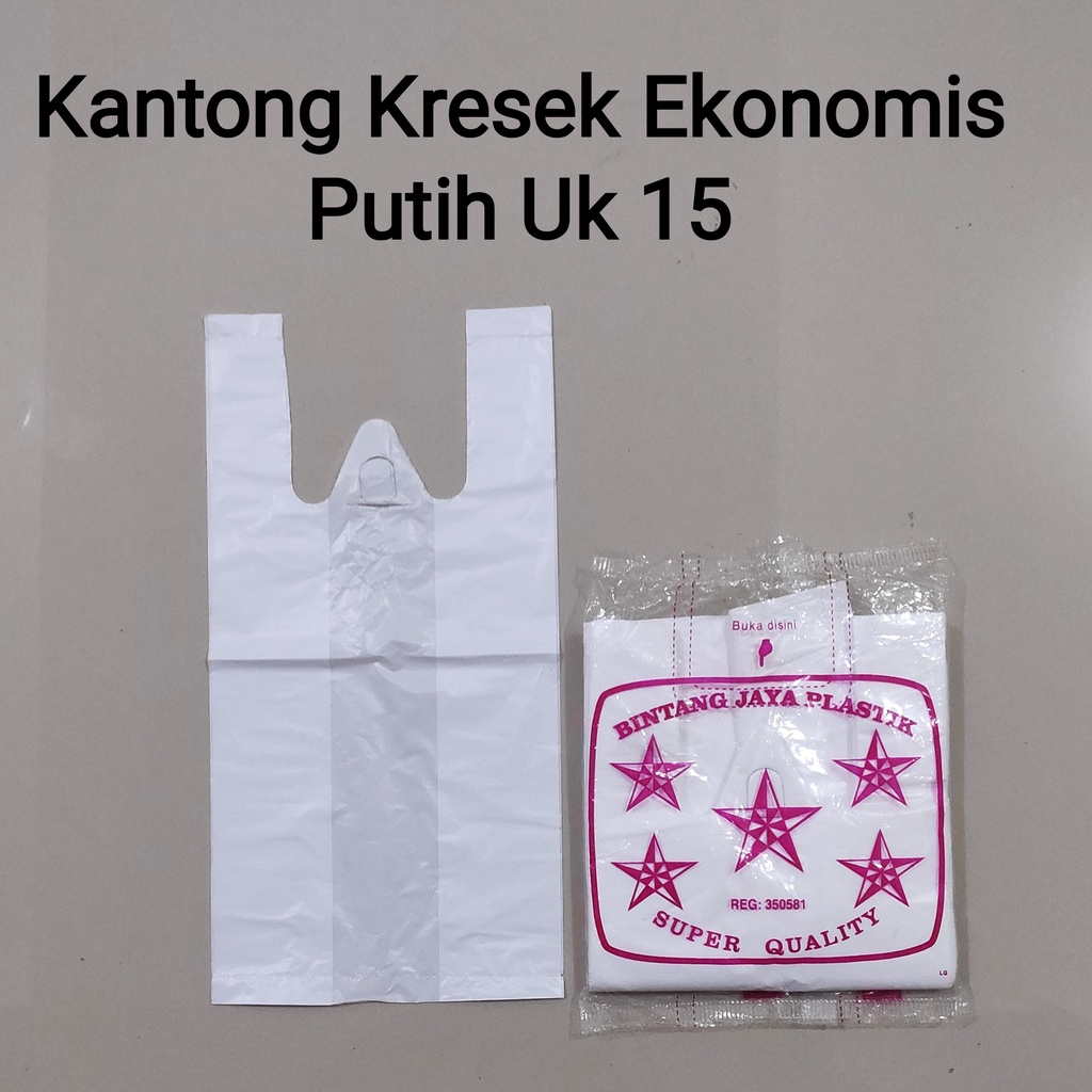 Eko Putih Uk 15 | Kantong Plastik, kantong Kresek putih tipis Kecil