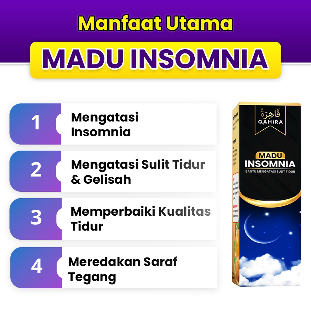 Madu Insomnia Qahira Madu Susah Tidur Obat Susah Tidur Obat Tidur Tenang Original Herbal