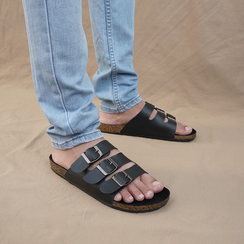 RECOMENDED!! Sendal Pria Selop Walkers Gesper3 Hitam Sandal Slip On Sandal Slide Selop Tali