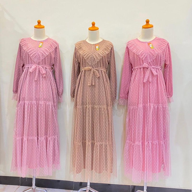 Gamis tile dot terbaru // nikita dress // dotty dress tile // sabrina maxy dress / hainun dress tile